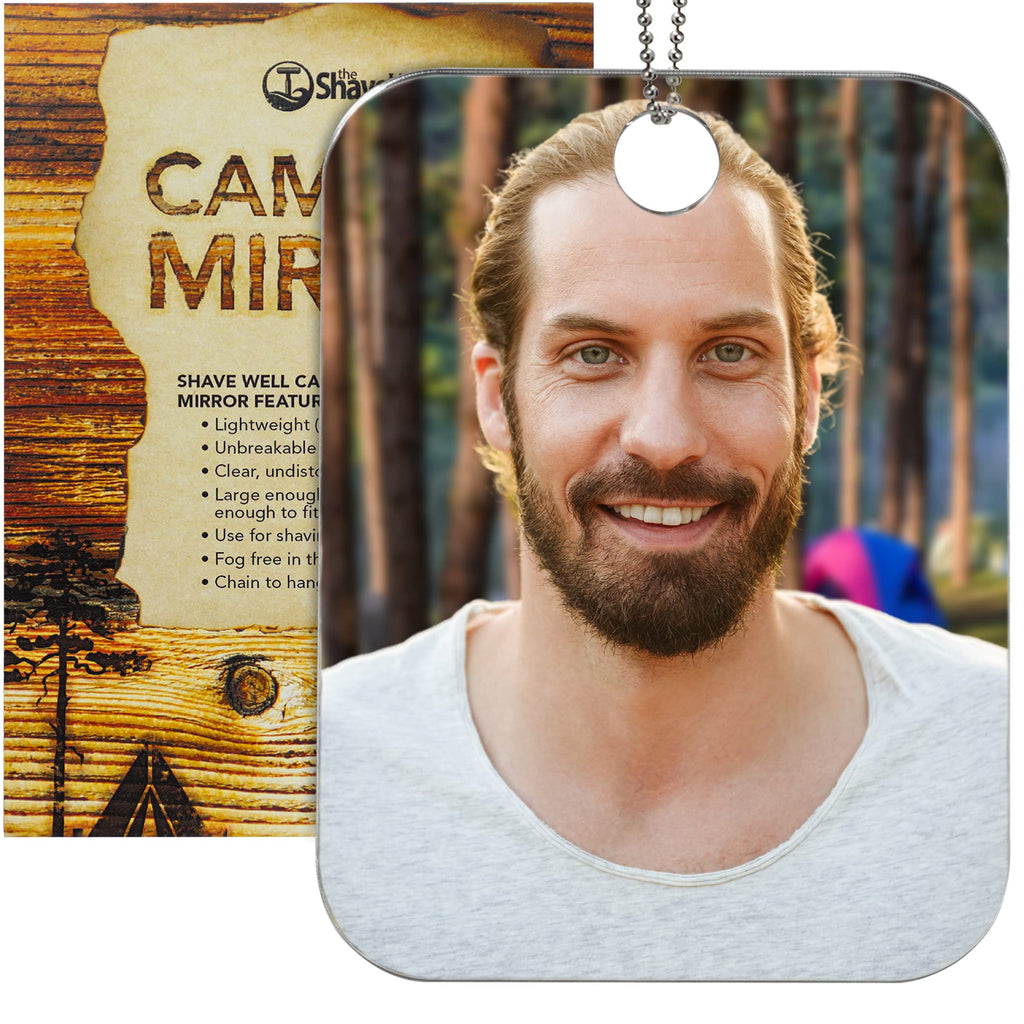 The Shave Well Company Anti-Fog Camping Mirror For Shower, Shaving, Signaling, And More  Fogless Bathroom Shower Mirror For Show