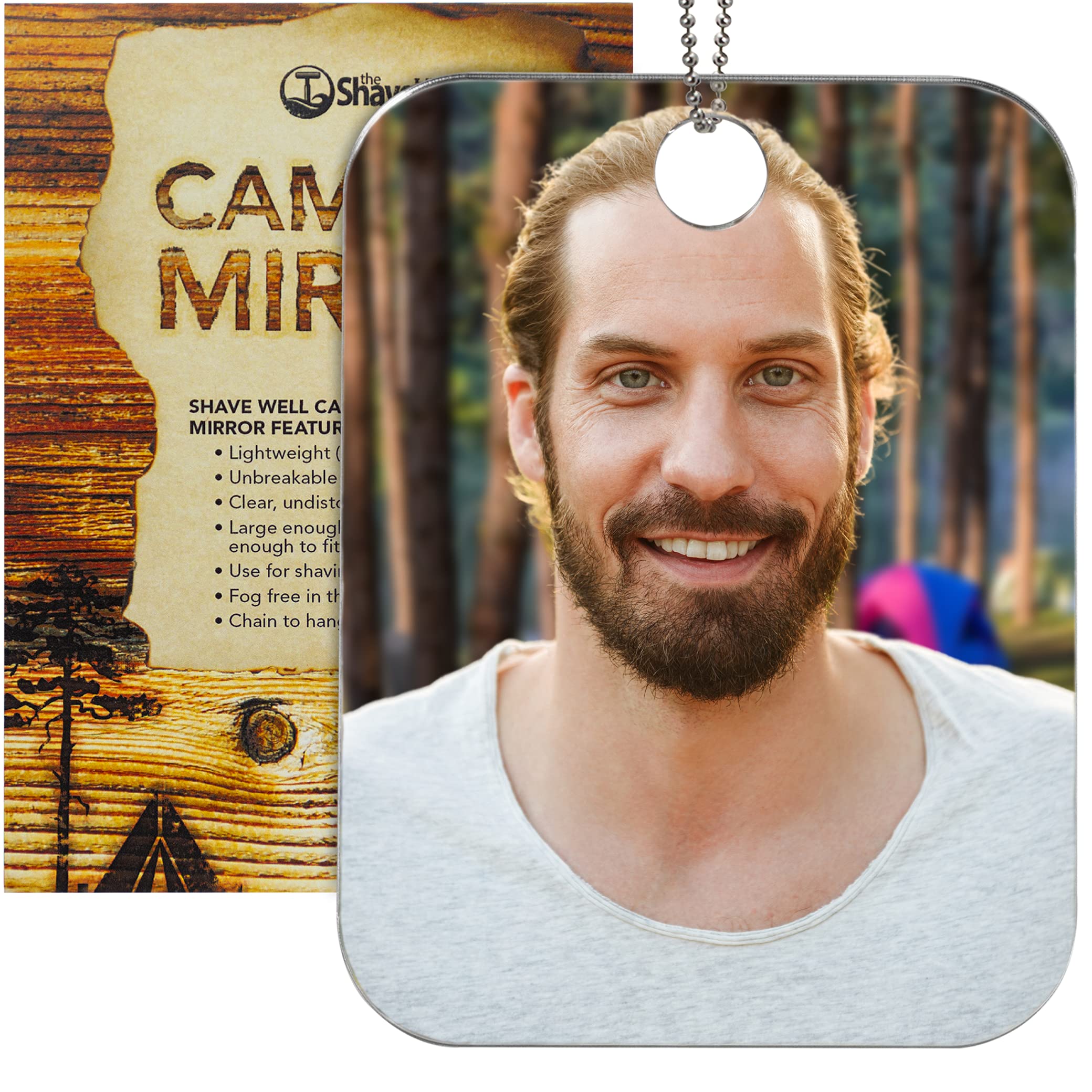 The Shave Well Company Anti-Fog Camping Mirror For Shower, Shaving, Signaling, And More  Fogless Bathroom Shower Mirror For Show