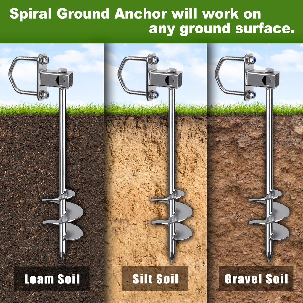 Insaga Multi-Purpose Ground Anchors Screw In, Fully Welded Shed Anchor Kit, 30 Earth Anchor, Mobile Home Anchors For Trampoline,