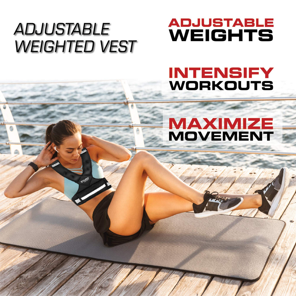 Aduro Sport Adjustable Weighted Vest Workout Equipment, 26Lbs-46Lbs Body Weight Vest For Men, Women, Kids