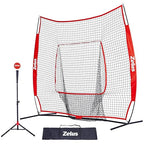 Zelus 7X7Ft Baseball Softball Practice Net | Portable Baseball Net With Tee, 2.8'' 16Oz Weighted Baseball And Carry Bag For Batt