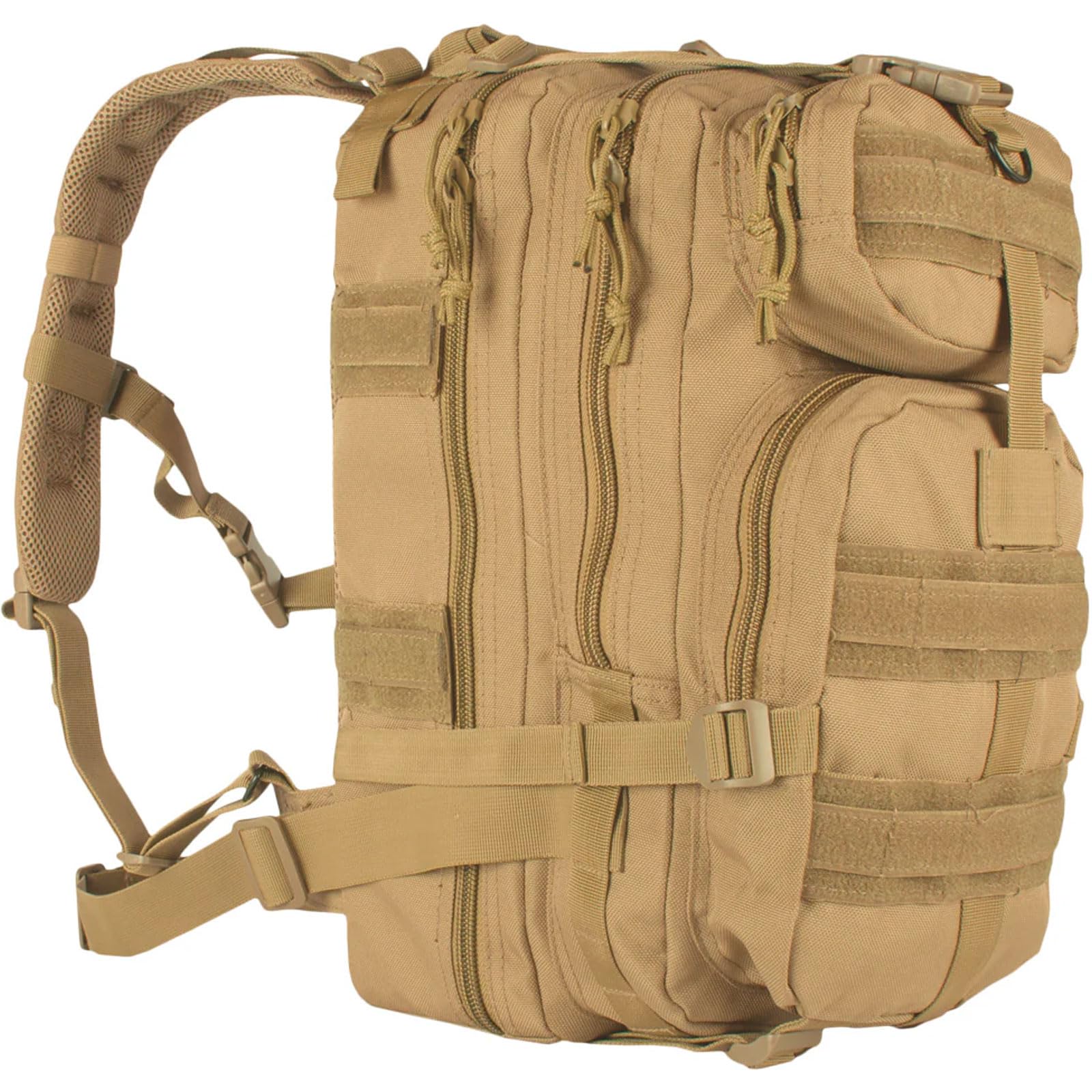 FOX OUTDOOR PRODUCTS Medium Transport Pack | 29L Tactical Backpack with Organizer Pockets, MOLLE Webbing & Hydration Sleeve, Coy