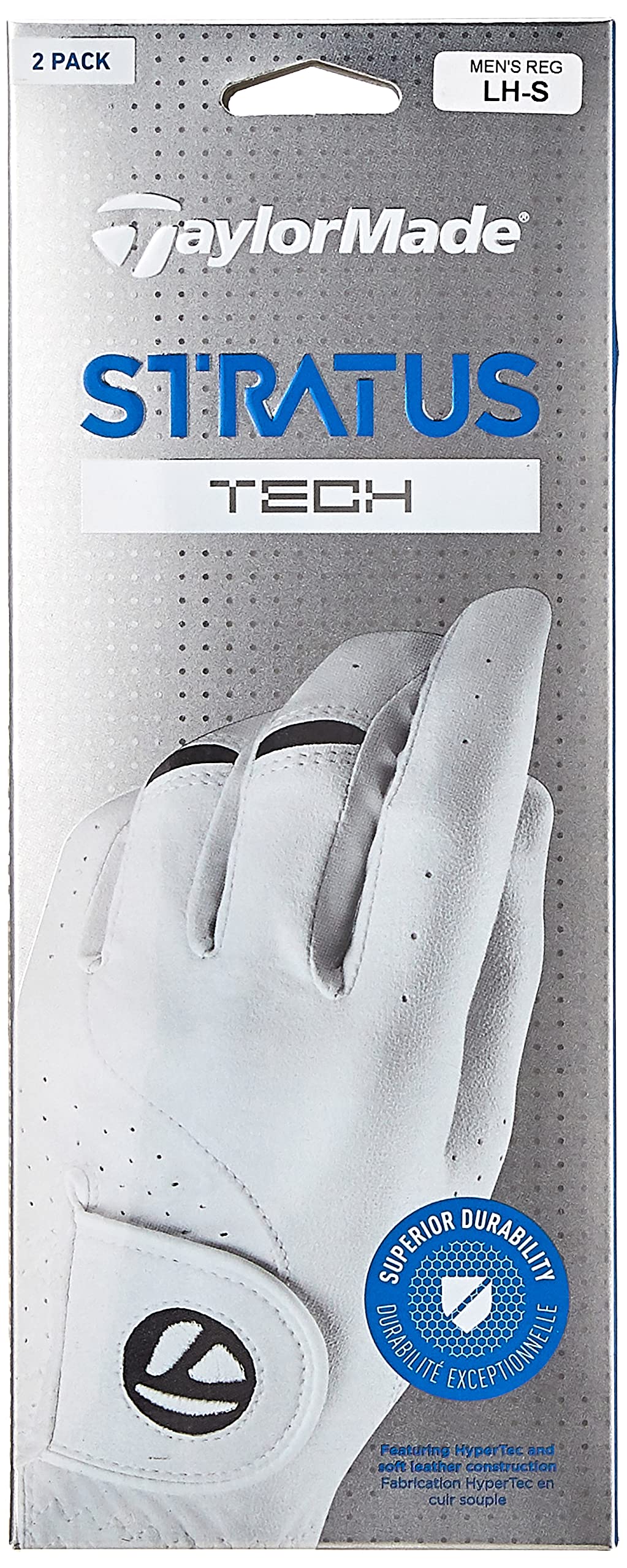 Taylormade Golf Stratus Tech Glove 2-Pack (White, Left Hand, Small), White(Small, Worn On Left Hand)