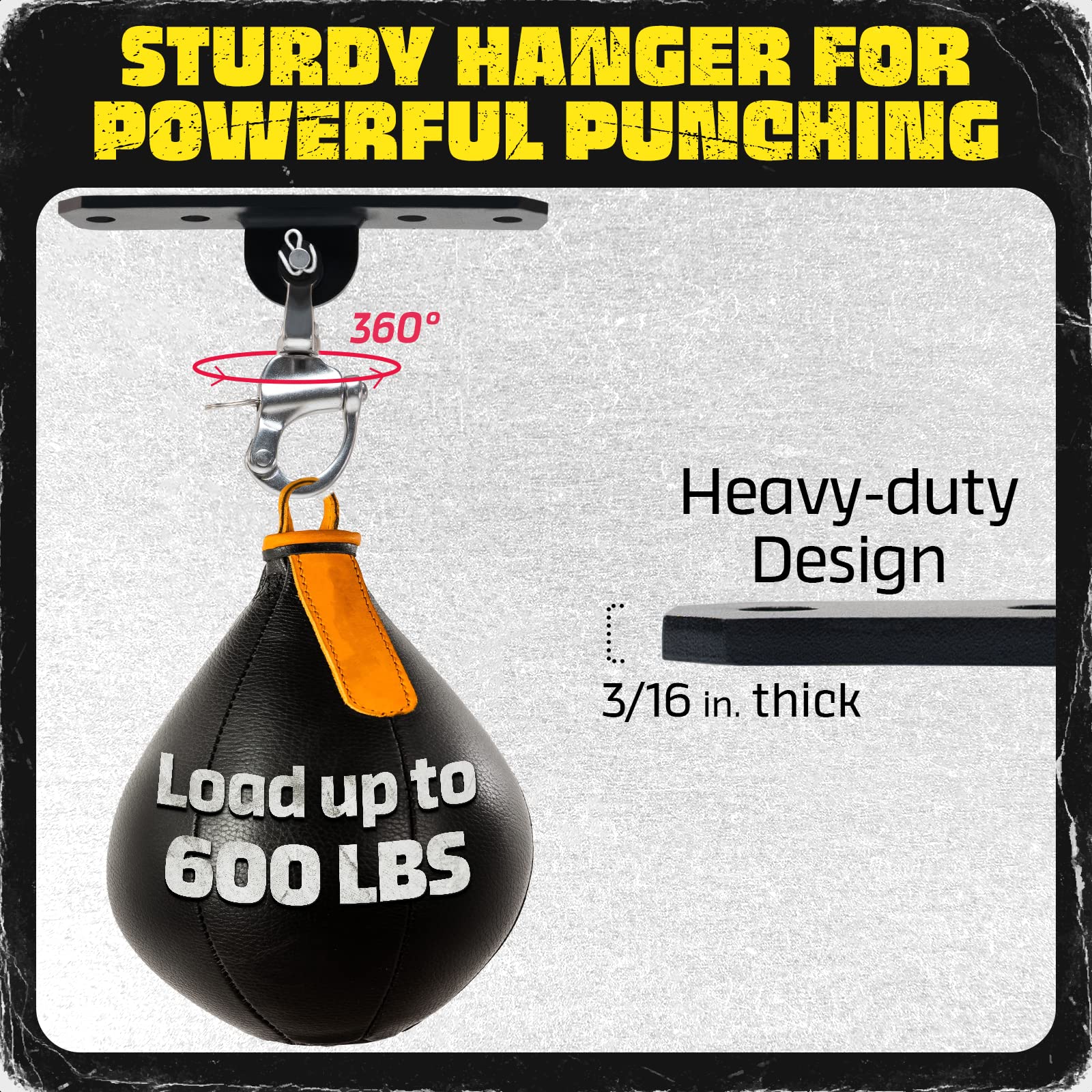 Yes4All Wall Ceiling Mount Hook 360 Rotation, 600 Lbs Capacity Punching Bag Hangers, Heavy Bag Mount For Yoga, Chair, Boxing Bag