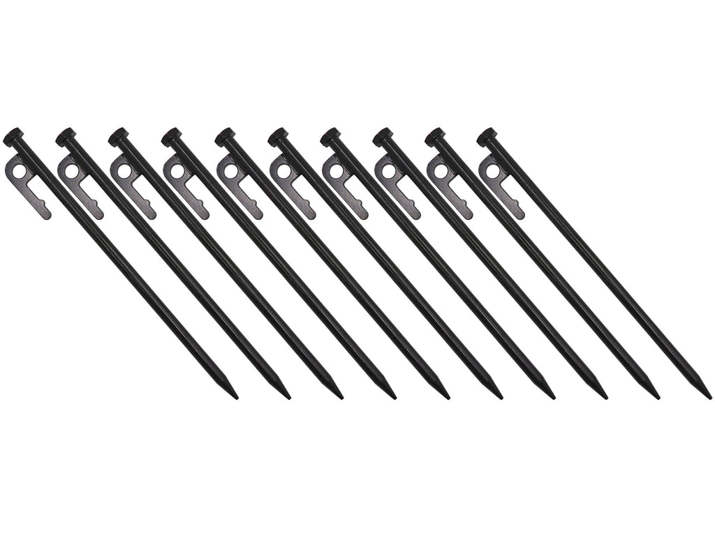 Lby 10Pcs Tent Stakes, 25Cm(9.84) Heavy-Duty Steel Solid Tent Stakes Pegs, Steel System Outdoor Tent Nail Camping Stakes, 45#Ste