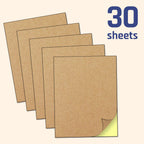 30 Sheets, Kraft Sticker Paper Labels, Laserinkjet Printing - Letter Size (85 X 11)