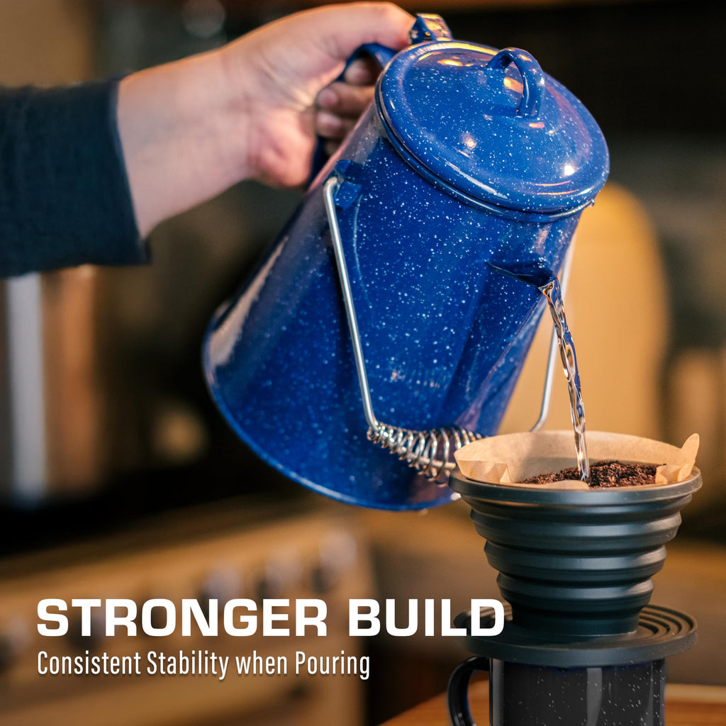 Coletti Classic Camping Kettle - Tea And Camp Kettle, No Aluminum Or Plastic, Ideal For Boiling Water (Blue)