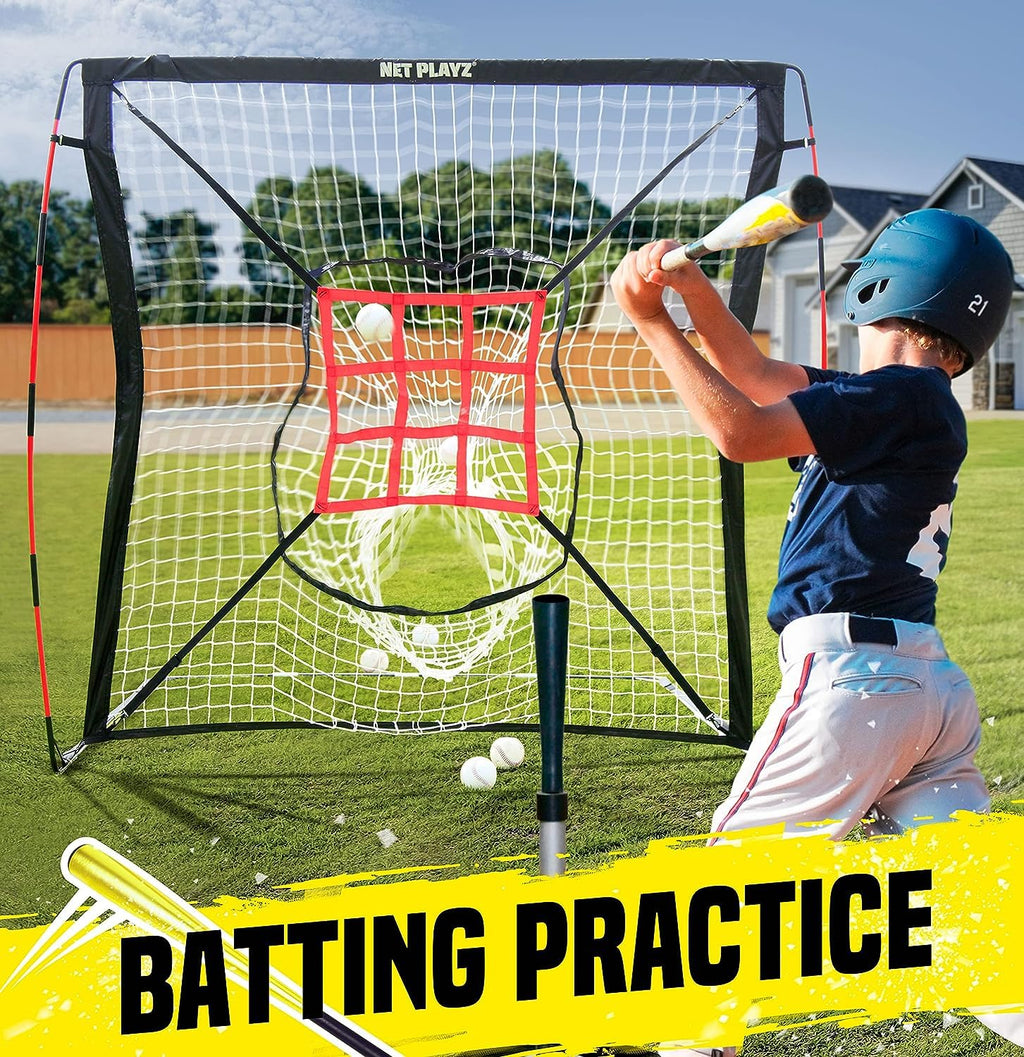 Baseball Net - Pitching & Hitting Net (9 Strike Zone, Portable & Quick-Fold) Gifts for Kids & Teens | Training Aids Equipment 5