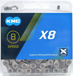 Kmc X8 8-Speed Nickel Plate Edition X-Series Bicycle Chain Compatible With Shimano, Sram, Campagnolo And All Major Systems