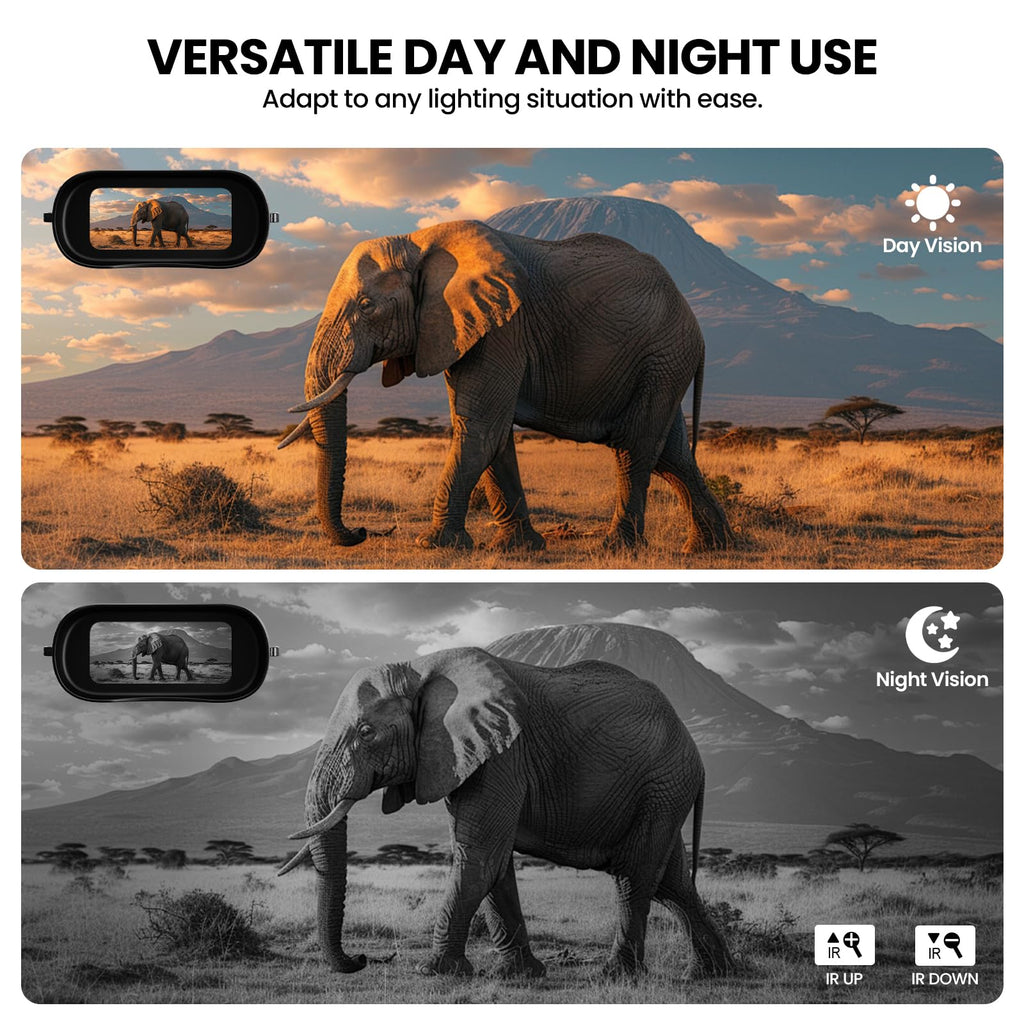 Night Vision Goggles,4K Infrared Night Vision Binoculars For Viewing In 100% Darkness With Hd Large Screen, 5X Digital Zoom & 7