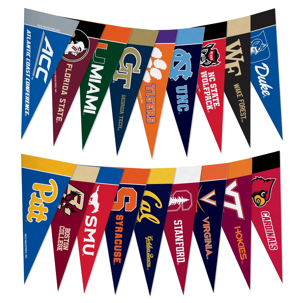 Rico Industries Ncaa Acc Complete 4'' X 9'' Felt Mini Pennant League Set (Includes All Teams)