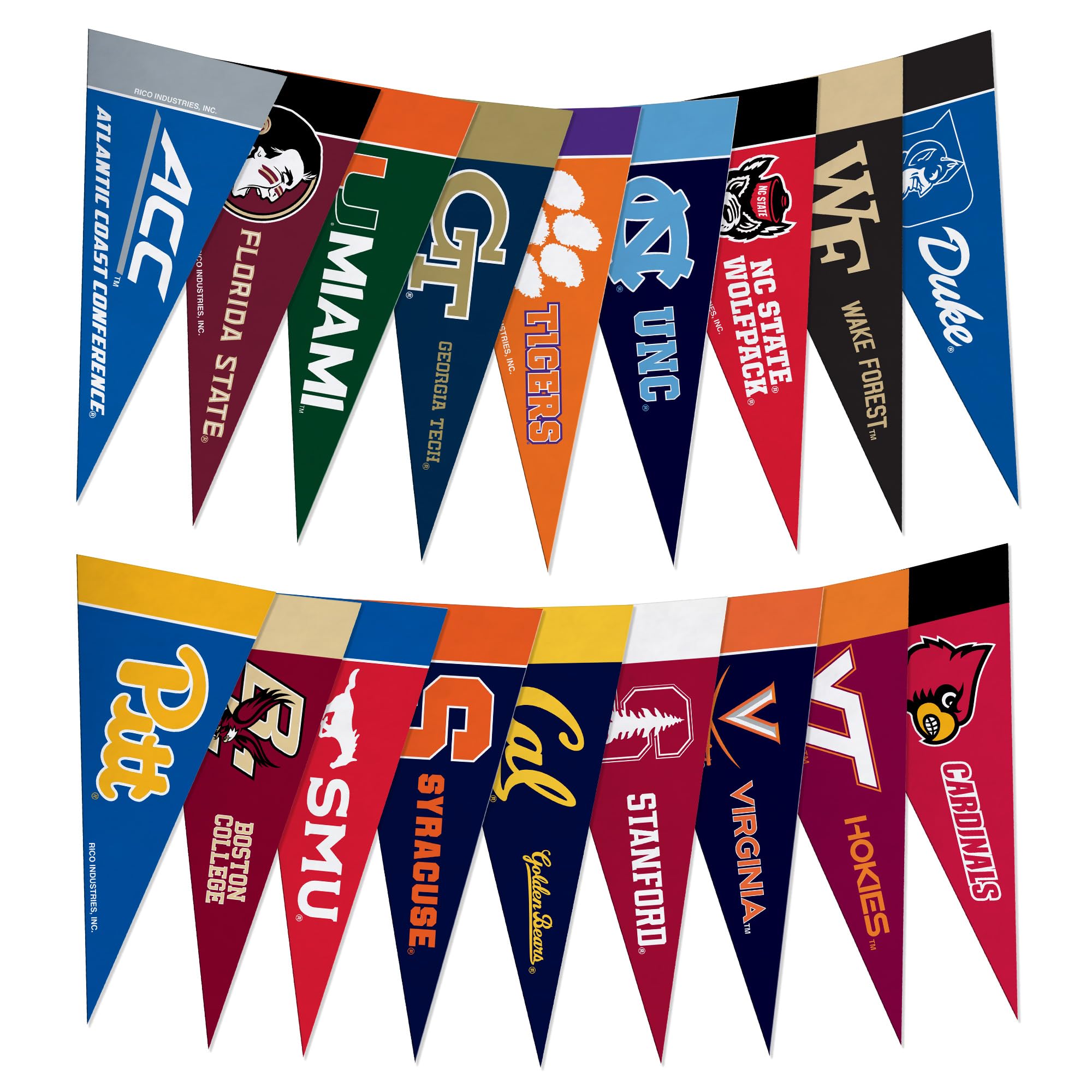 Rico Industries Ncaa Acc Complete 4'' X 9'' Felt Mini Pennant League Set (Includes All Teams)