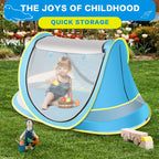 Baby Beach Tent With Baby Hat, Pop Up Toddler Travel Tent With Sun Hat For Boys Or Girls, Sun Shade For Toddler Camping, Infant