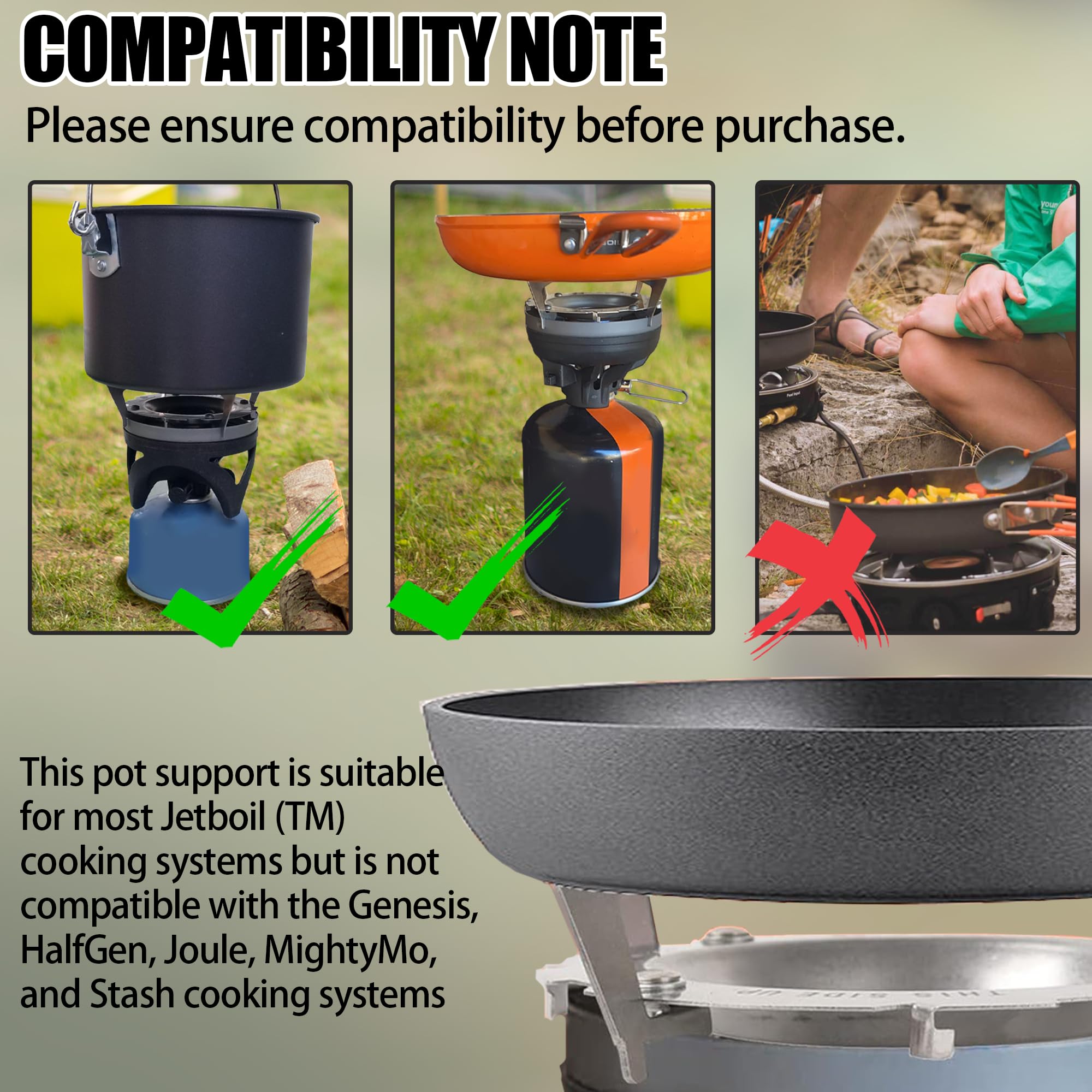 Pot Support For Camping Stoves - 3.5'' X 3.5'' X 1.25'' Stainless Steel Pot Support Attaches To Camping Stove Burners - Can Acco