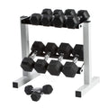 CAP Barbell Rubber Hex Dumbbell Set with Storage Rack