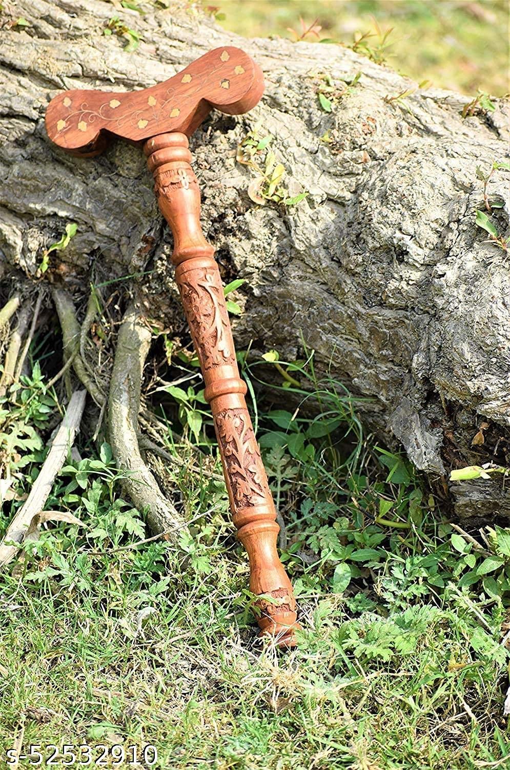 Wooden Cave Rudraksh Mala Jaap Stand |Ancient Yoga, Meditation Stick, for Perfect Posture| Rishi Munis, Saints Crafted in India