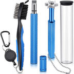3 Pieces Golf Club Groove Sharpener Retractable Golf Brush And 6-Head Groove Sharpener Re-Grooving Tool And Cleaner For All Golf