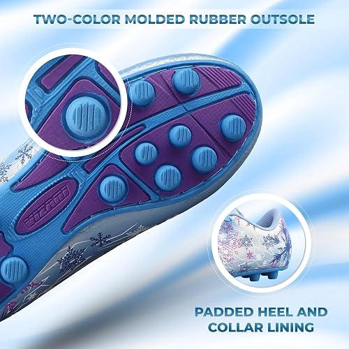Vizari Frost Youth Firm Ground Soccer Cleats for Natural Grass and Outdoor Play - Blue/Purple