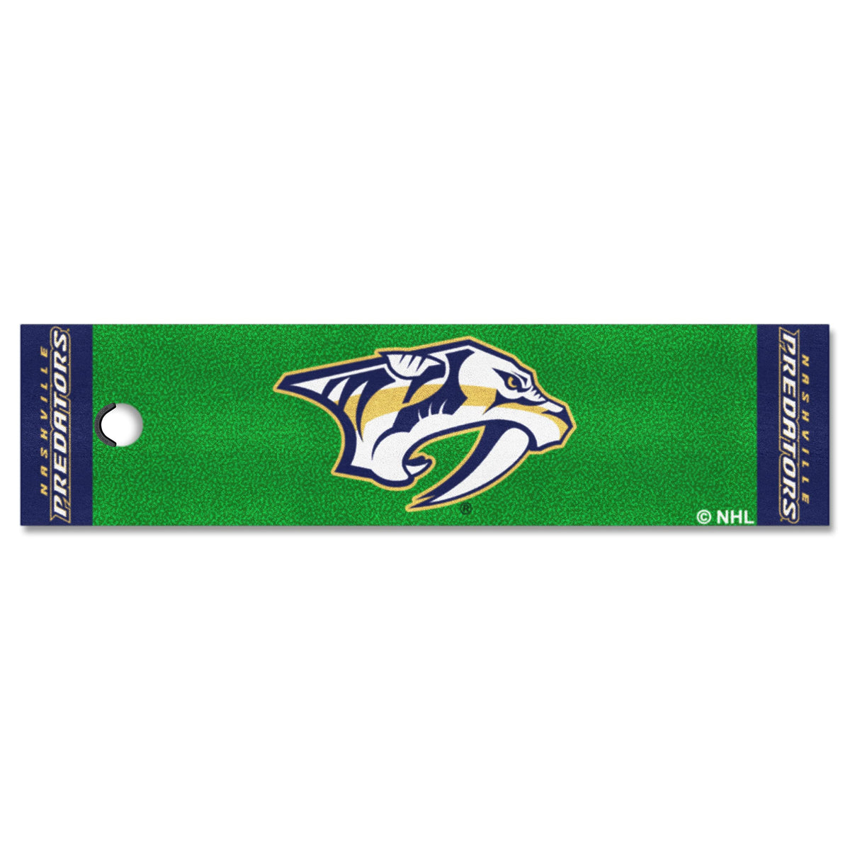 FANMATS 10586 Nashville Predators Putting Green Mat  1.5ft. x 6ft.  Blue End Caps