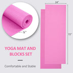 Fitvids All Purpose 0.25 Inch Thick High Density No Tear Exercise Yoga Mat With Strap & Lightweight Features For Indoor & Outdoo