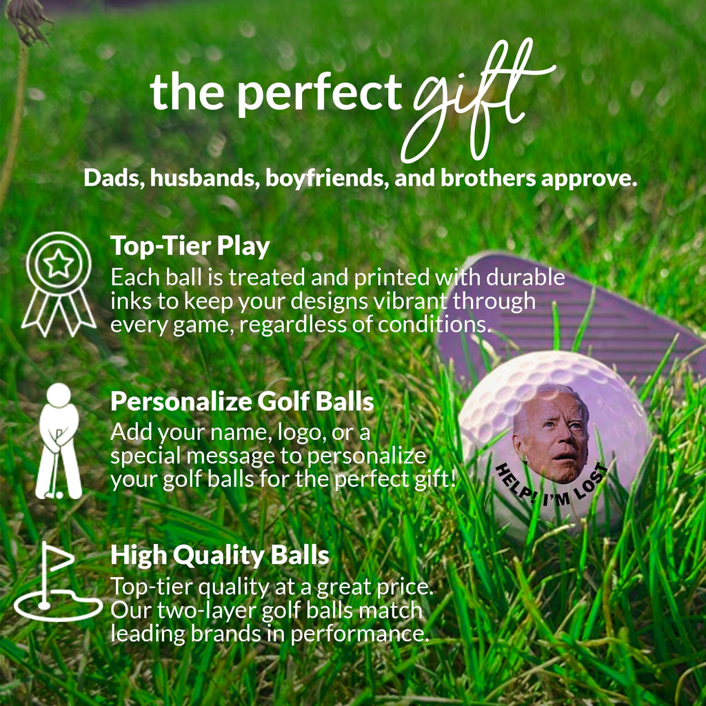 With Love From Julie 3 Pack Golf Balls Funny Novelty Golfers Gift - Help I'M Lost - Funny Photo For Men Boyfriend Husband Grandp