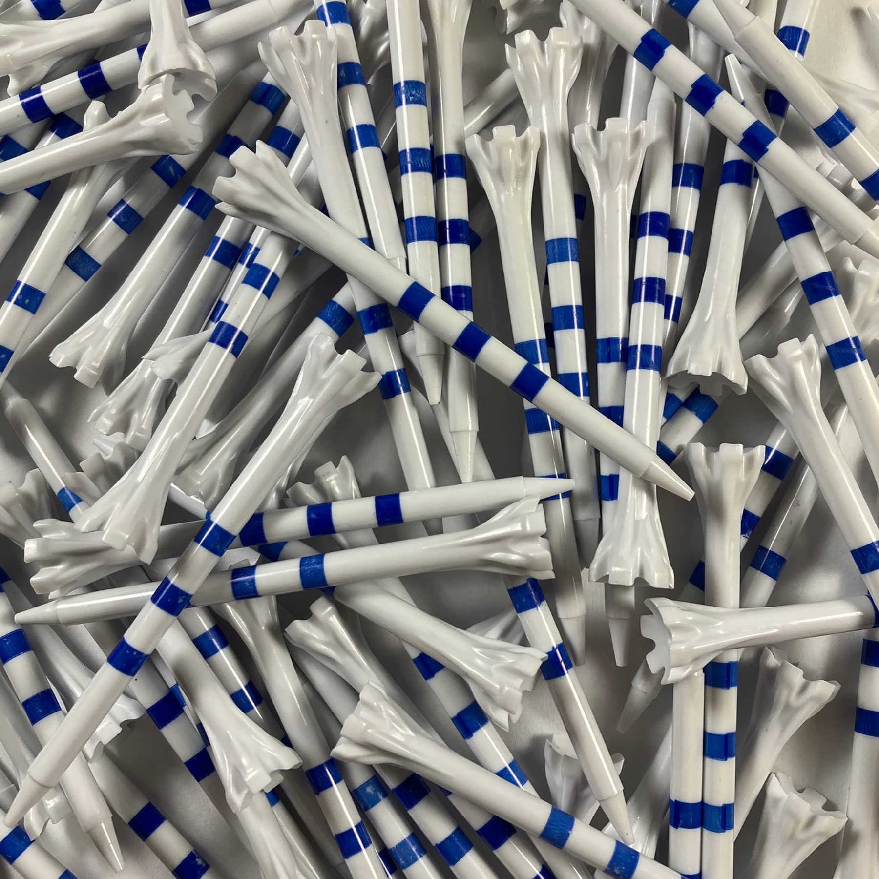 Champ 3-1/4'' My Hite Flytee White/Blue Stripe Golf Tee, 100 Count