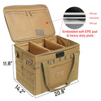 Lemubeane Tactical Camping Storage Bag - 57L Utility Tote Bag Organizer With Combination Lock And Shoulder Straps (Tan, 57L)