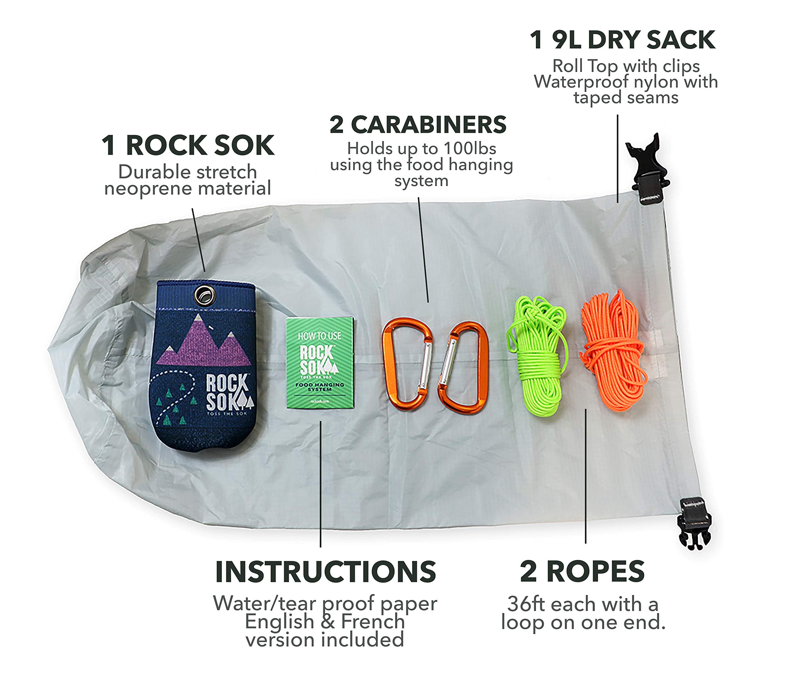 Selkirk Design Ultralight Food Bag Hanging System - Includes A Waterproof Bear Bag, Pulley System With Paracord Nylon Ropes & Ca