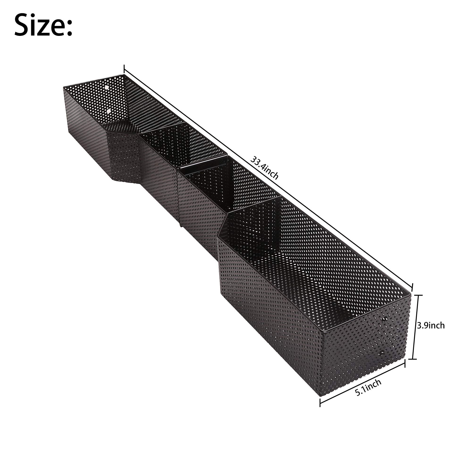 10L0L Golf Cart Front Inner Dash Storage Basket/Tray Organizer For Ezgo Txt/Rxv, Strong Heavy Steel Basket & Larger Compartments