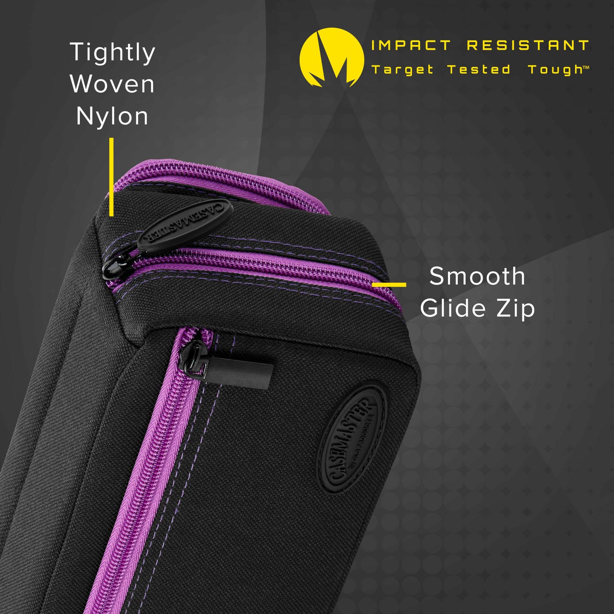 Casemaster By Gld Products Plazma Pro Dart Case Black With Amethyst Zipper And Phone Pocket