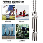 Tisur Titanium Emergency Keychain Necklace Whistle,Edc Safety Whistles For Women And Kids,Loud Up To 120Db, Survival Whistles Fo