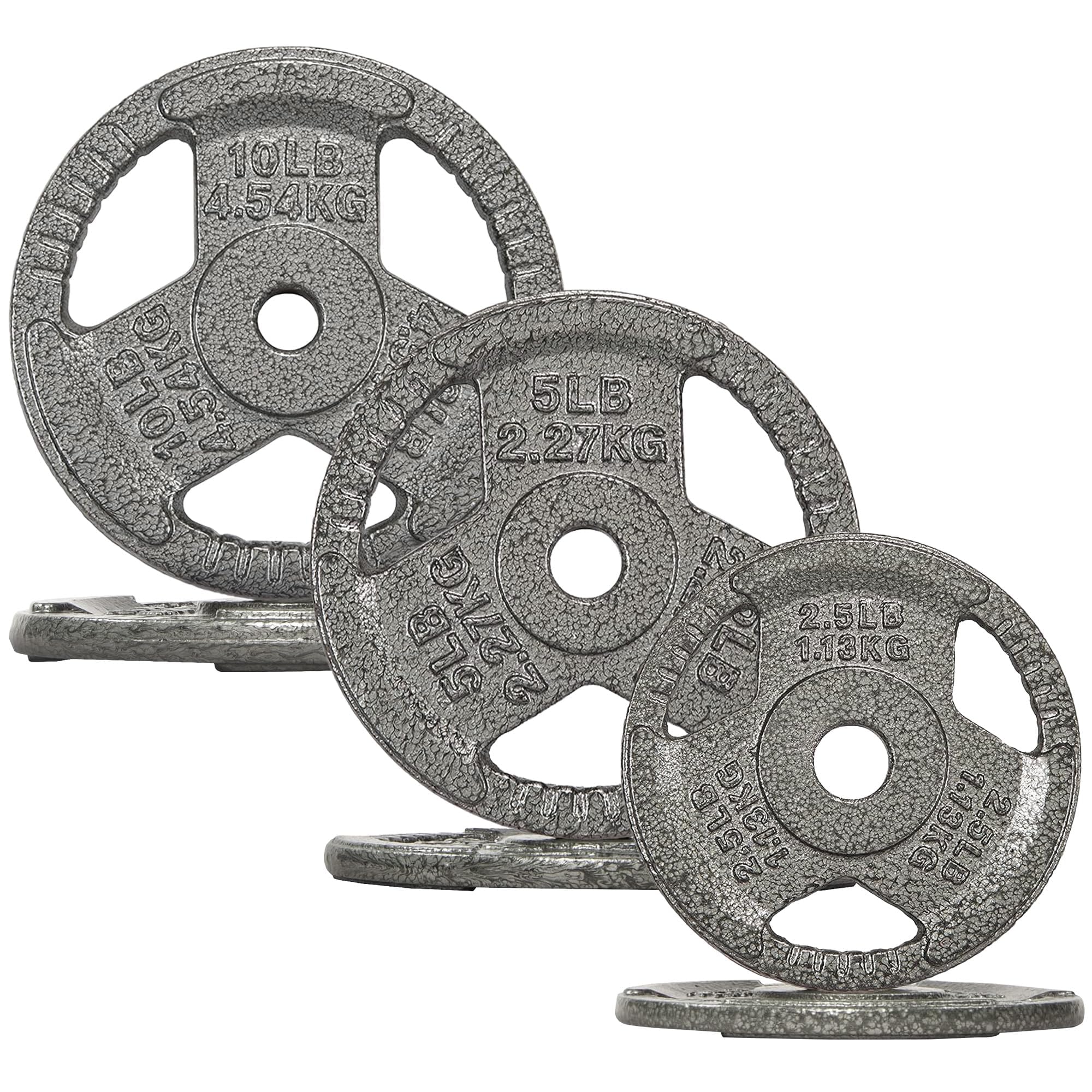 Fitvids 1 Inch Standard Barbell Weight Plates Set, 35 LB(2.5-10 LB) Barbell Weight Set for Home Gym Strength Training, Triple-ha