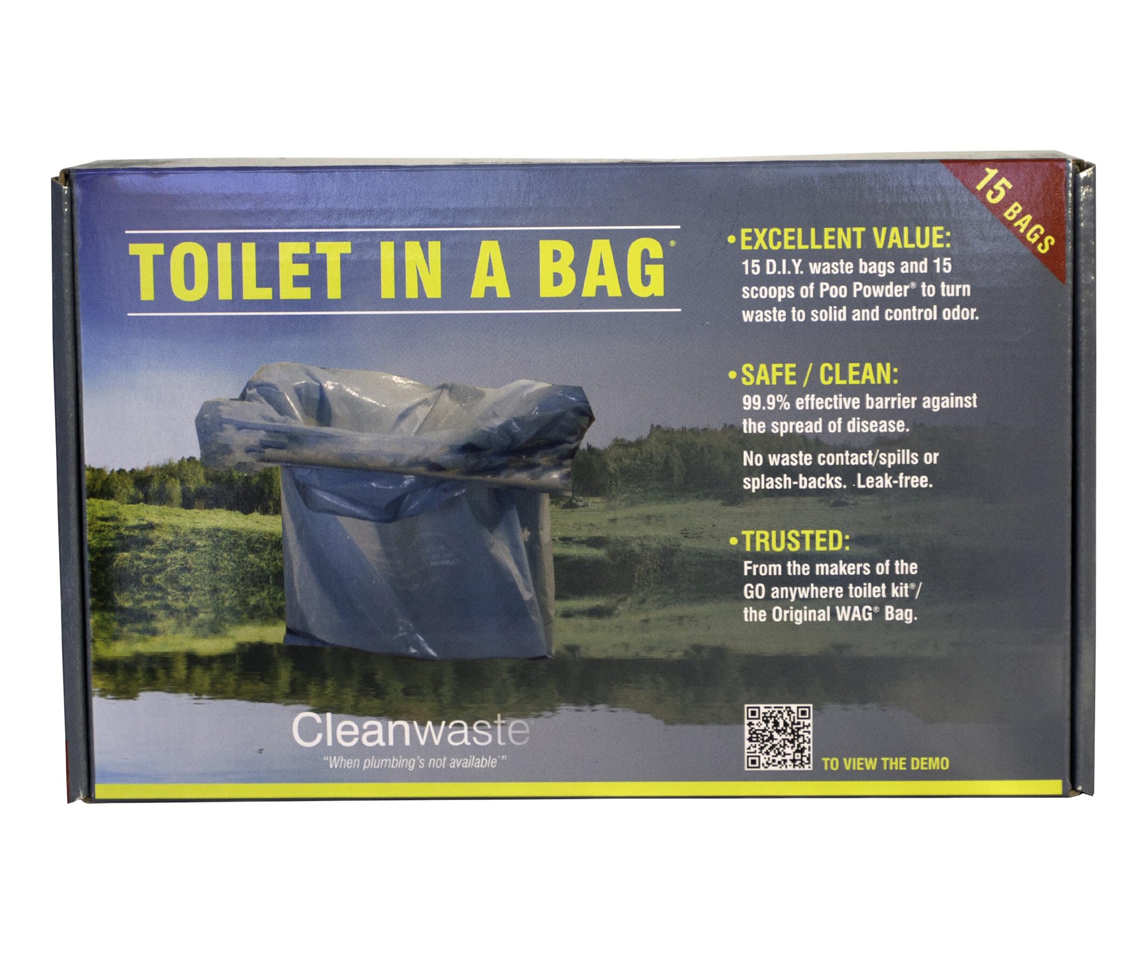 Cleanwaste Toilet In A Bag - Diy Kit, 15 Pack, Camping & Travel