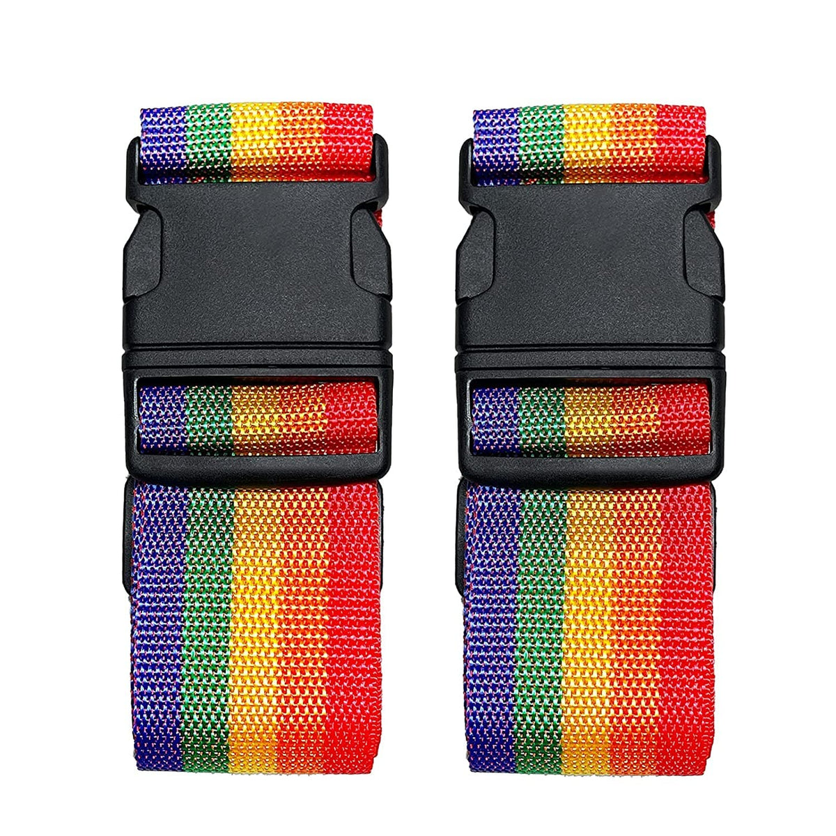 Myviradi Suitcase Belts, Adjustable Luggage Straps, Bright Colors Travel Packing Straps With Quick Release Buckle (Rainbow) (Bel