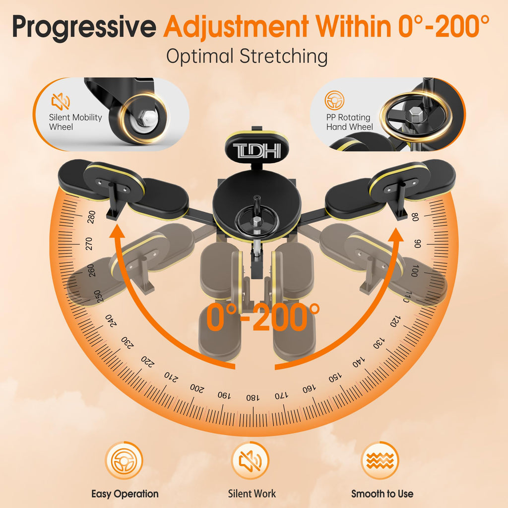 Tdh Leg Stretcher, Split Machine For Fexibility & Splits Training, Adjustable Stretching Equipment For Home Gym, Soft Padding Fo