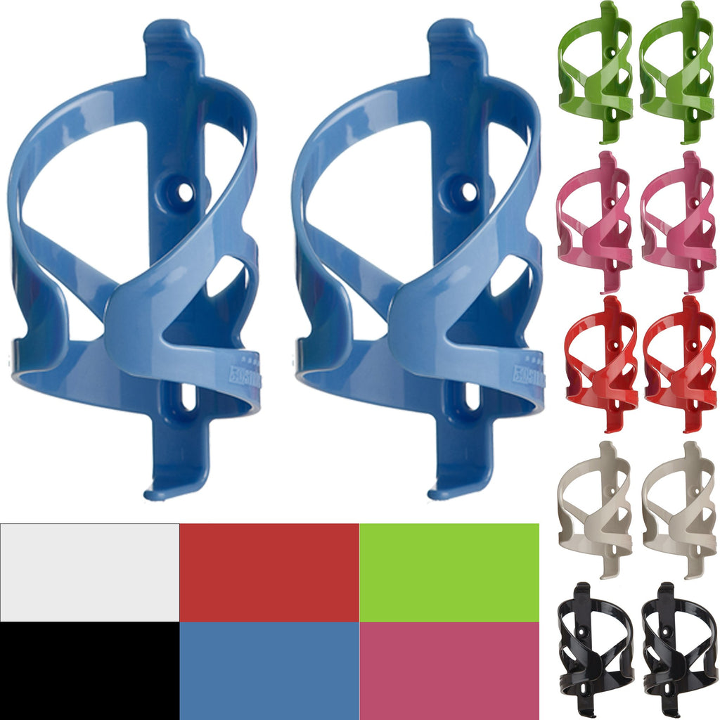 Bike Water Bottle Holder & Bottle Combo - 2-Pack 22 Oz Sports Squeeze Bottles With Pull Top Cap & Easy-Install Bike Cage - Made