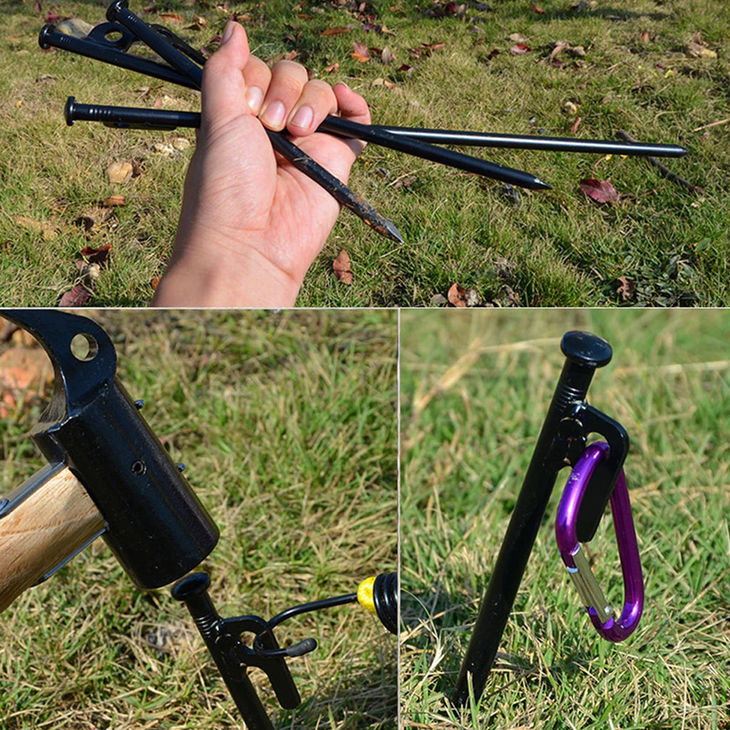 8 Pack Tent Stakes Heavy Duty Metal Tent Pegs For Camping Steel Tent Stakes 12 Inch Unbreakable And Inflexible