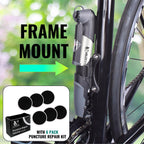 Velochampion Alloy 9 Mini Bicycle Pump With Gauge 120 Psi - Portable Bike Pump Includes Mount Kit, 6 Glueless Patches And Inflat
