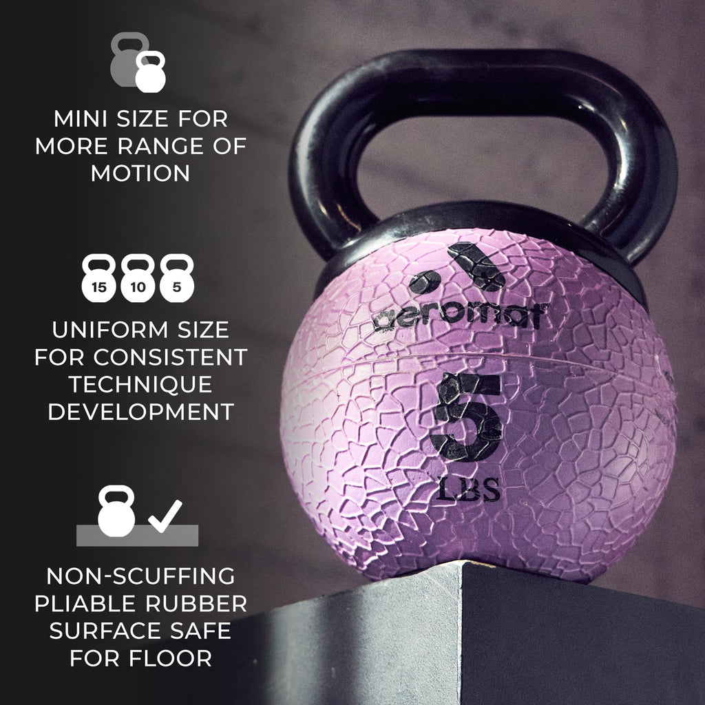 Aeromat Elite Mini Kettlebell Medicine Ball - 8 Lb Kettlebell Weight Balls For Exercise, 6'''' Dia Weighted Exercise Ball, Stren