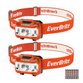 EverBrite Headlamp, 2 Pack Kids Headlamp with Red Light and Memory Function, Head Lamp for Adults and Kids with 5 Modes, Bright 