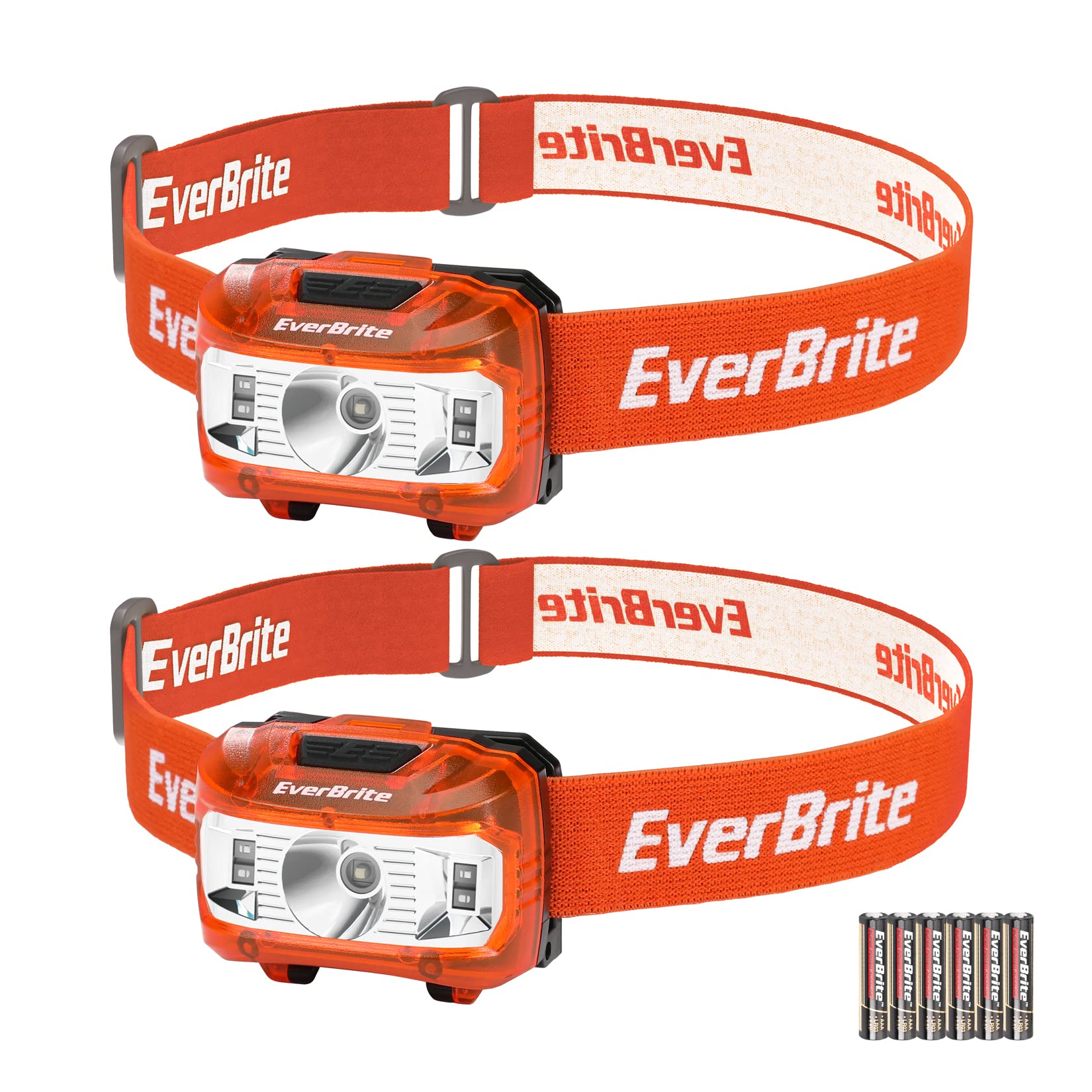 EverBrite Headlamp, 2 Pack Kids Headlamp with Red Light and Memory Function, Head Lamp for Adults and Kids with 5 Modes, Bright 