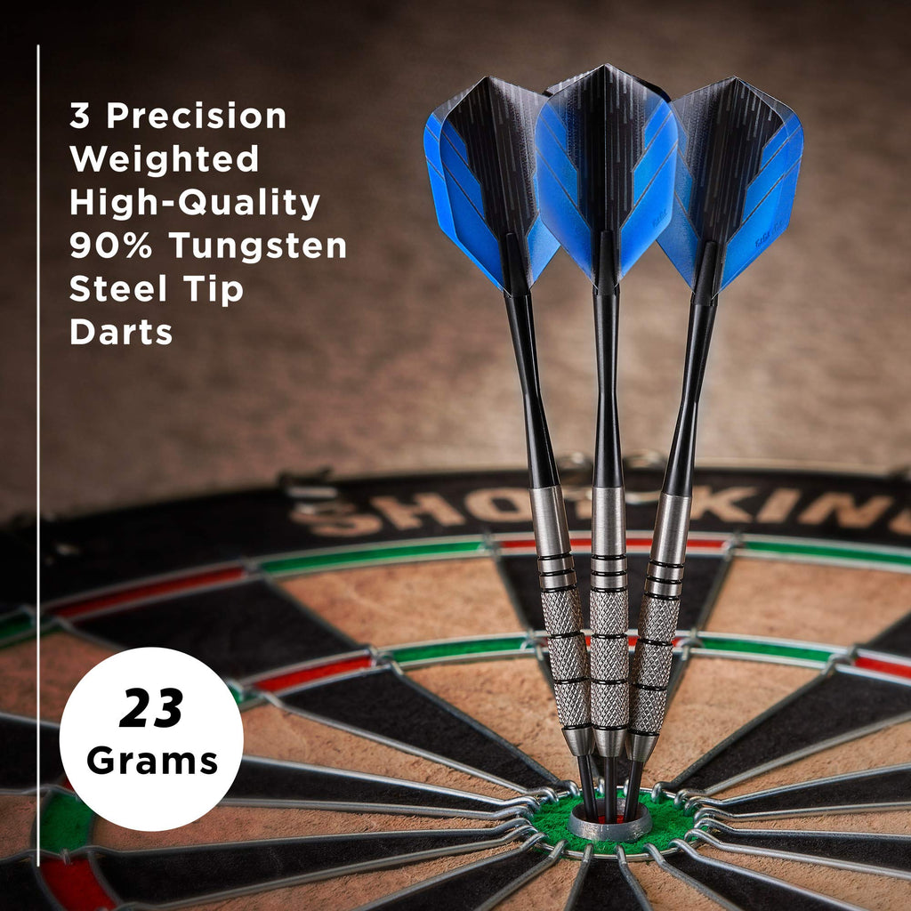 Fat Cat By Gld Products Bulletz 90% Tungsten Steel Tip Darts With Storage/Travel Case, 23 Grams , Black