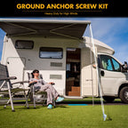Zhengmy 8 Pcs Ground Anchors Screw In, 12 Inch Heavy Duty Tent Stakes With Trampoline Anchor Hook Ground Stakes For Camping Tent