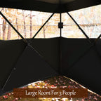 Tangkula 3 Person Pop Up Ground Blind, Portable Hunting Blind With Mesh Windows, Carrying Bag & Ground Stakes, Camouflage Huntin