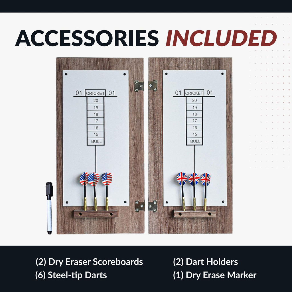 Hathaway Winchester Dartboard & Cabinet Set, Driftwood