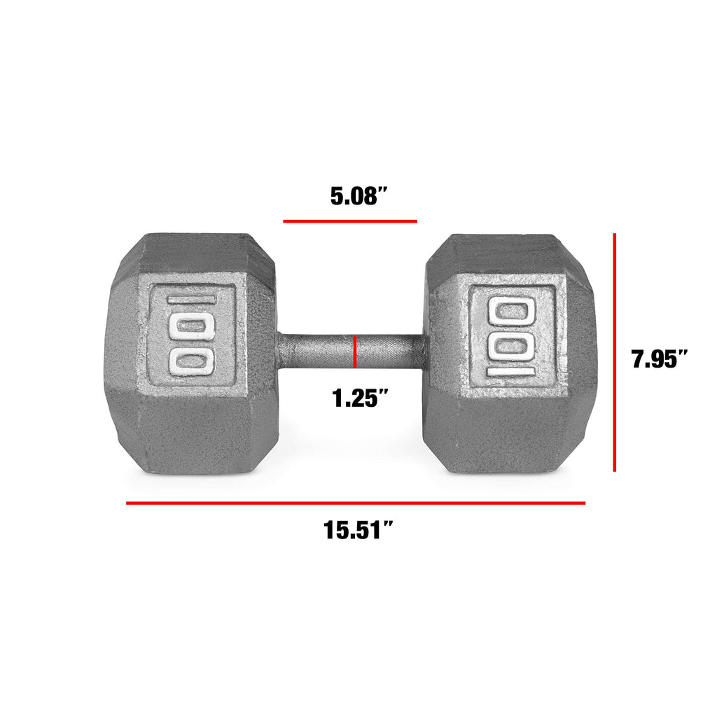 CAP Barbell Solid Hex Single Dumbbells (100-Pound)