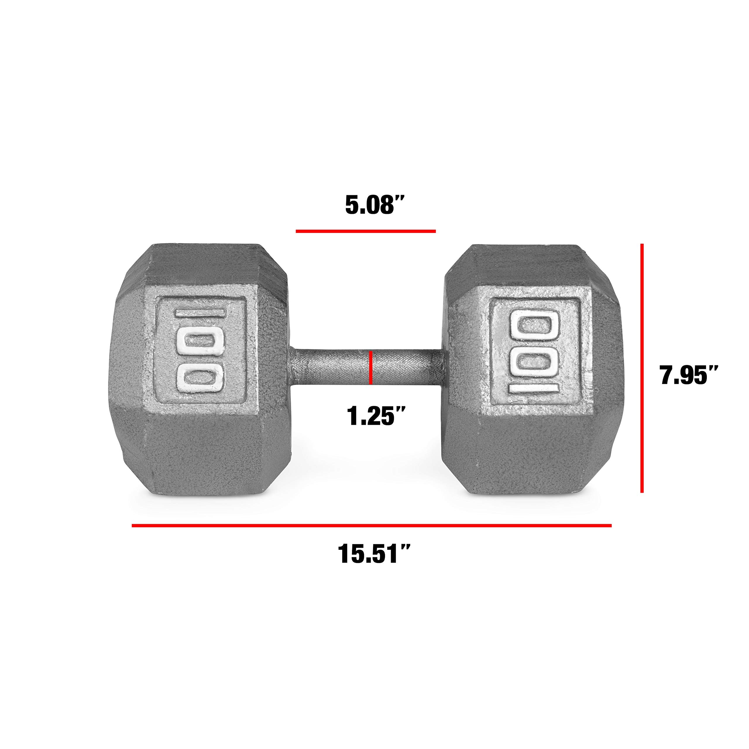 CAP Barbell Solid Hex Single Dumbbells (100-Pound)