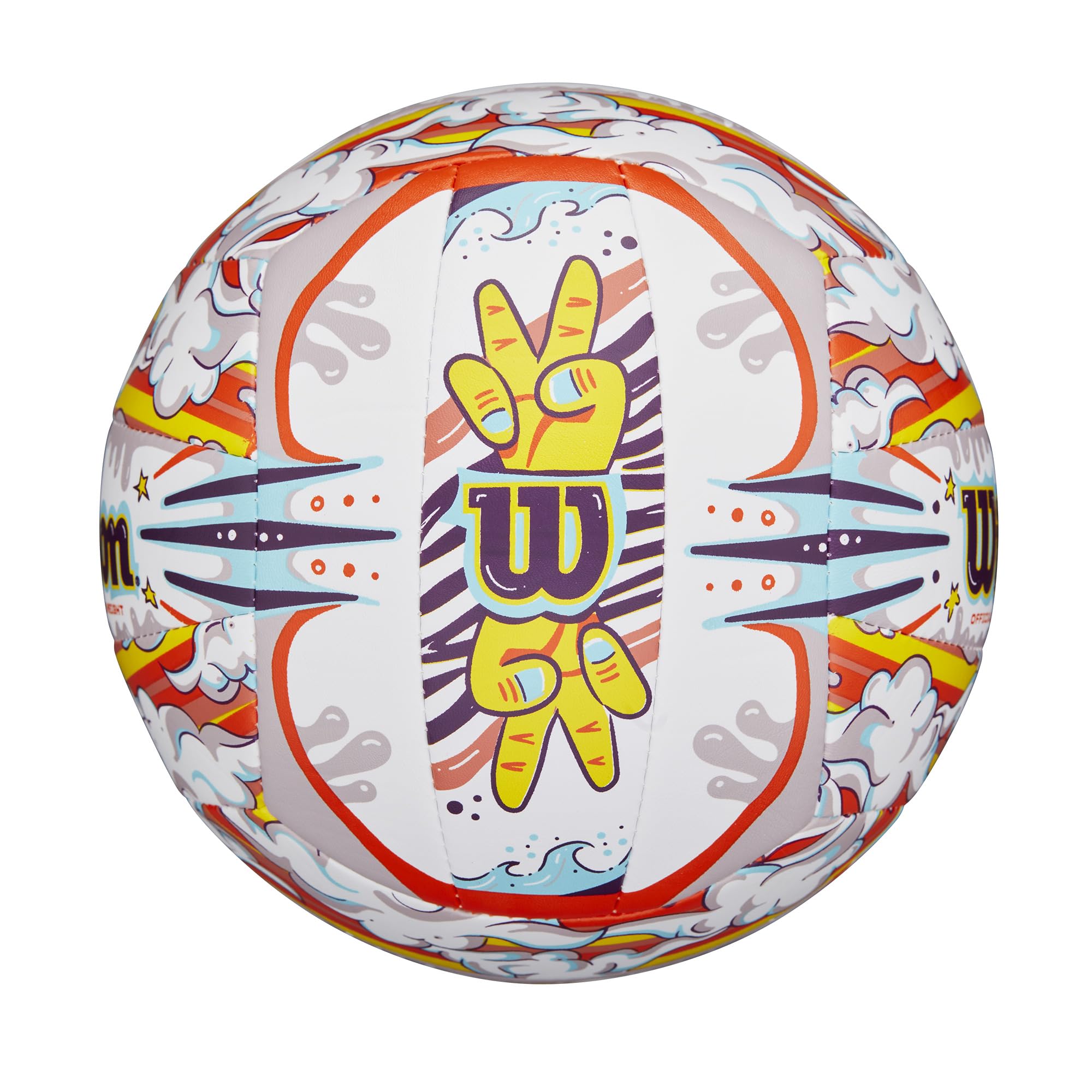Wilson Graffiti Peace Volleyball - Official Size, White/Orange
