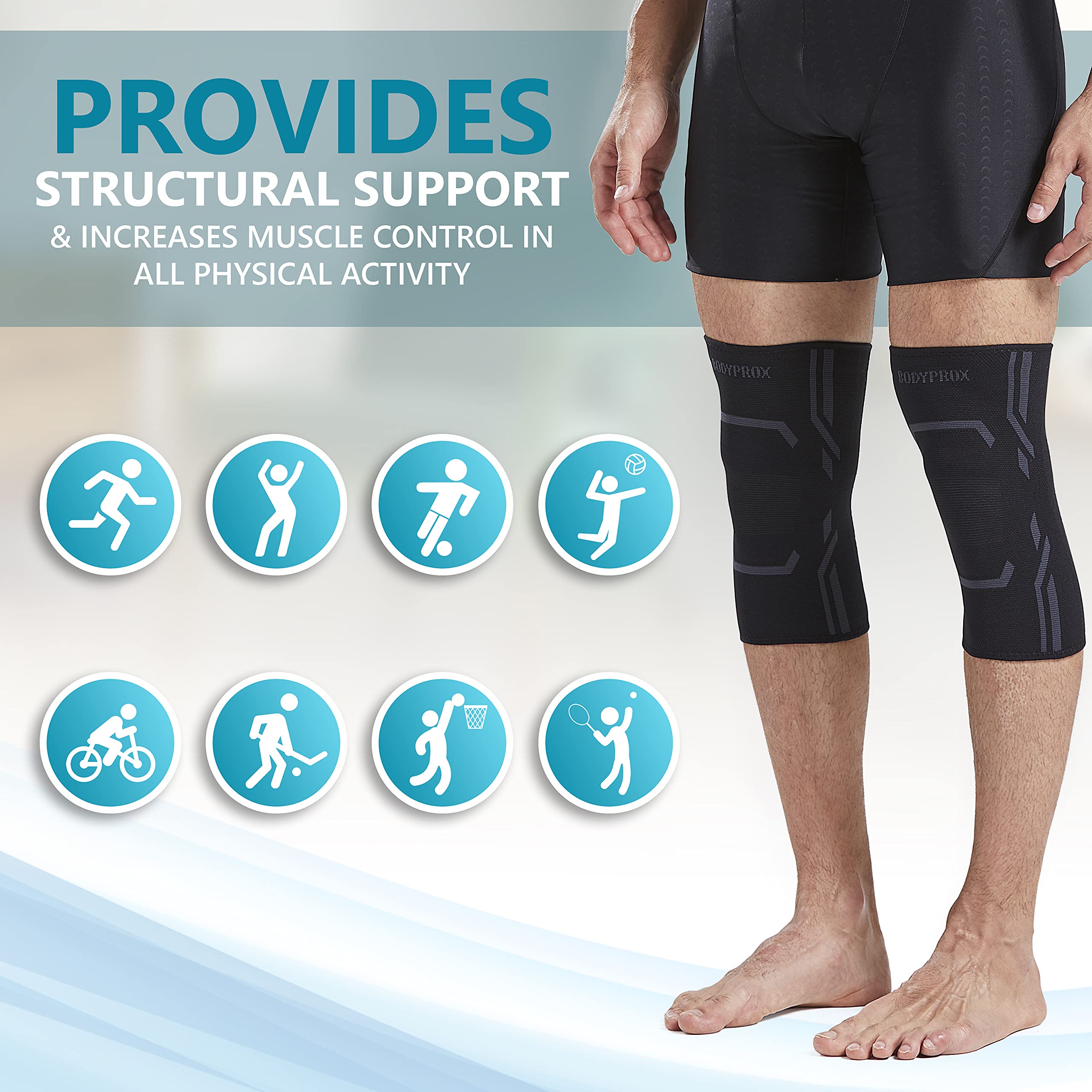 Knee Compression Sleeve For Men And Women (2 Pack), Knee Support Brace For Running And Work Out (X-Large)A