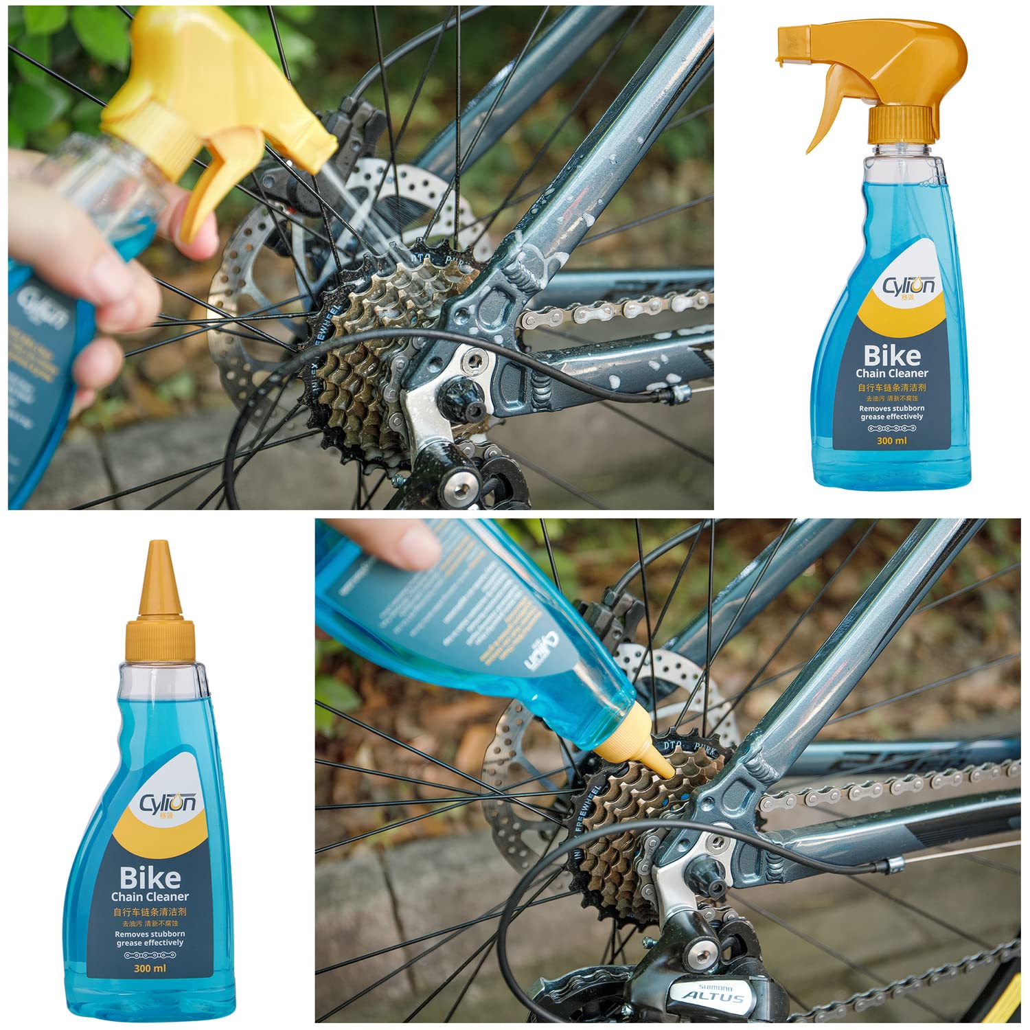 Bike Cleaning Kit Including Bicycle Chain Scrubber, Bike Cleaner Brush Tool, Bicycle Chain Cleaning Agent,Chain Lube